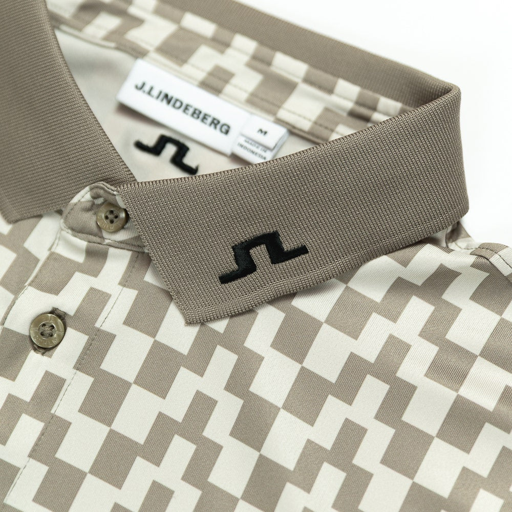 J.Lindeberg Golf Shirt - Tour Tech Print Reg. Fit - BS Brindle SS26