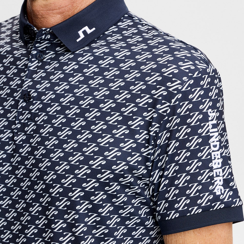 J.Lindeberg Golf Shirt - Tour Tech Print Reg. Fit - CJS Navy AW26