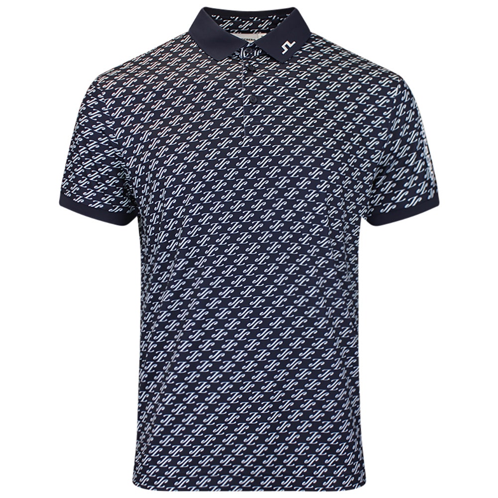 J.Lindeberg Golf Shirt - Tour Tech Print Reg. Fit - CJS Navy AW26