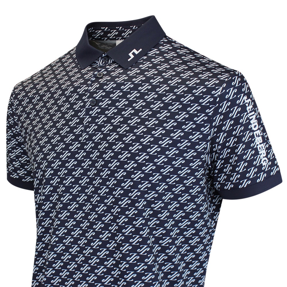 J.Lindeberg Golf Shirt - Tour Tech Print Reg. Fit - CJS Navy AW26