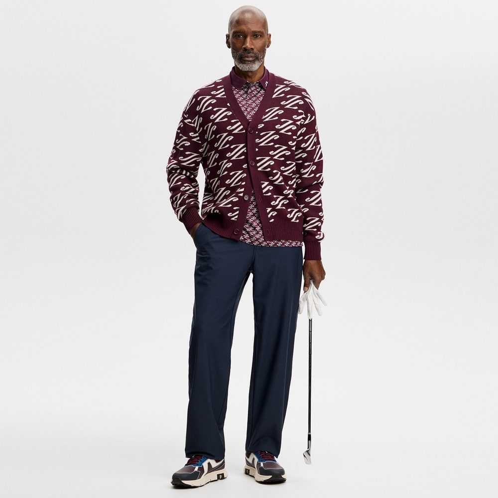 J.Lindeberg Golf Shirt - Tour Tech Print Reg. Fit - CJS Wine AW26