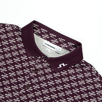 J.Lindeberg Golf Shirt - Tour Tech Print Reg. Fit - CJS Wine AW26