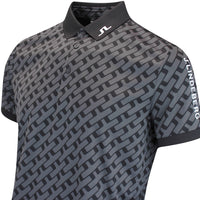 J.Lindeberg Golf Shirt - Tour Tech Print Reg. Fit - Geo Black AW25