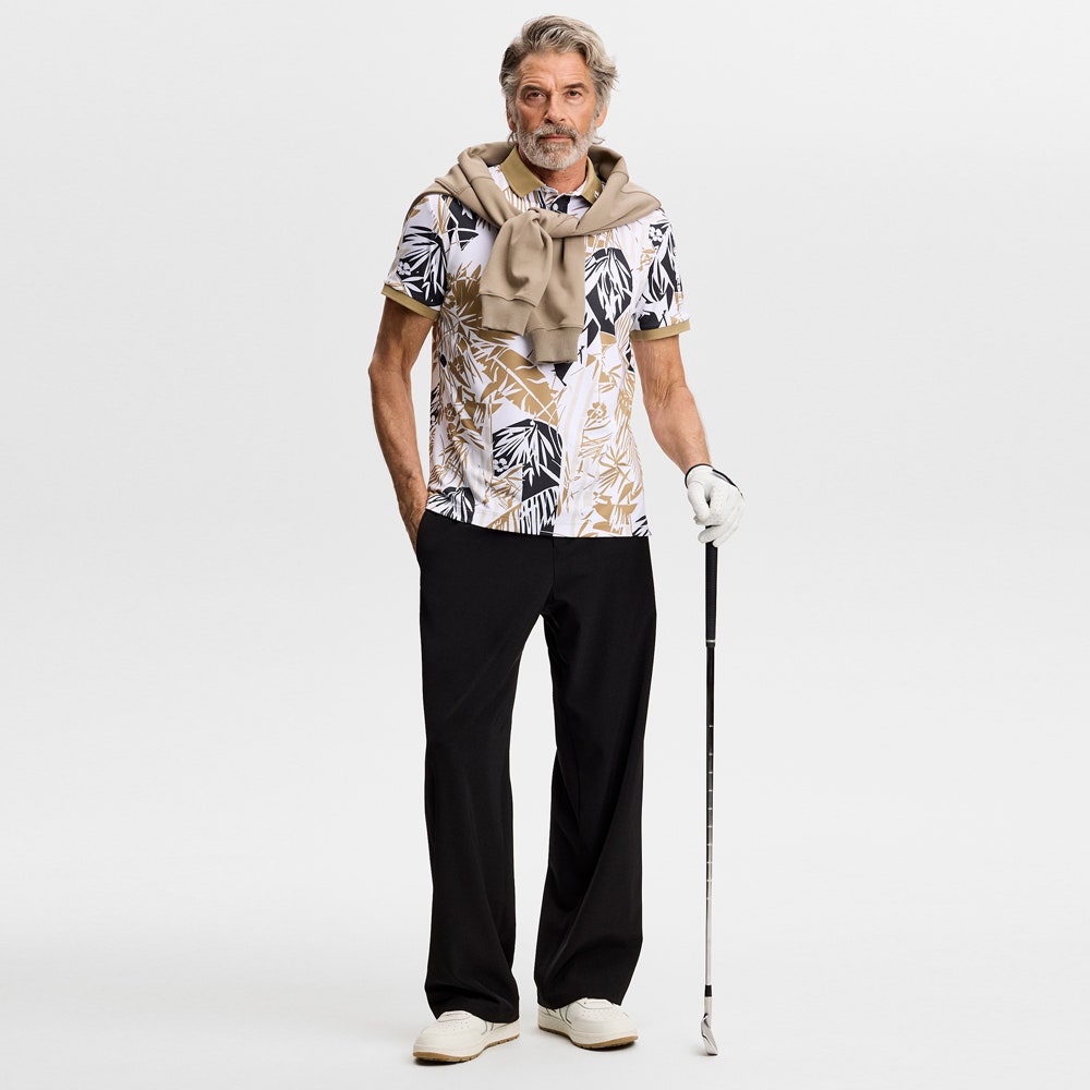 J.Lindeberg Golf Shirt - Tour Tech Print Reg. Fit - Grove Kelp SH26