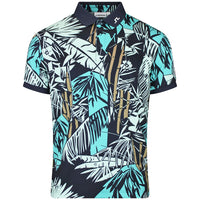 J.Lindeberg Golf Shirt - Tour Tech Print Reg. Fit - Grove Navy SH26