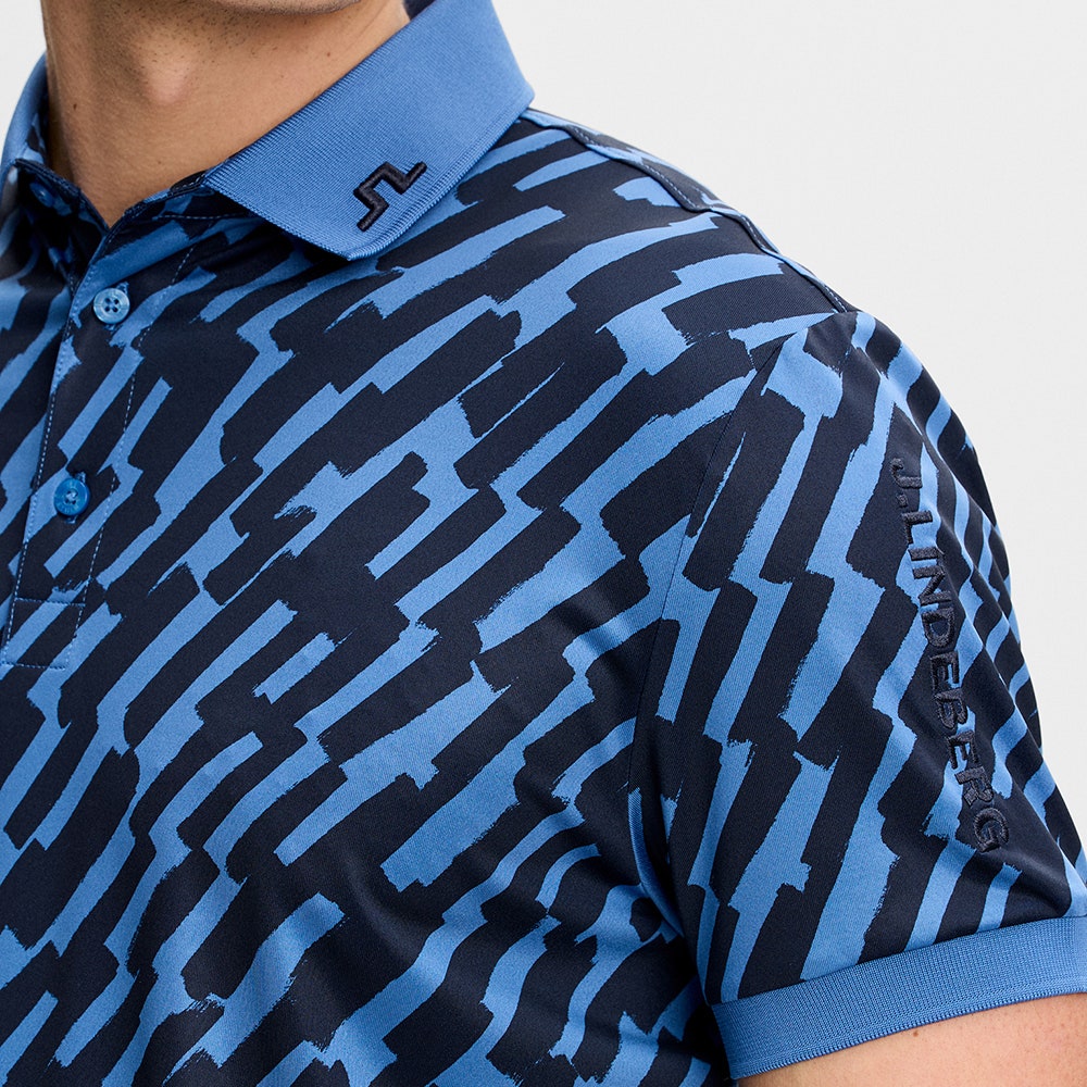 J.Lindeberg Golf Shirt - Tour Tech Print Reg. Fit - Oak Federal SS26