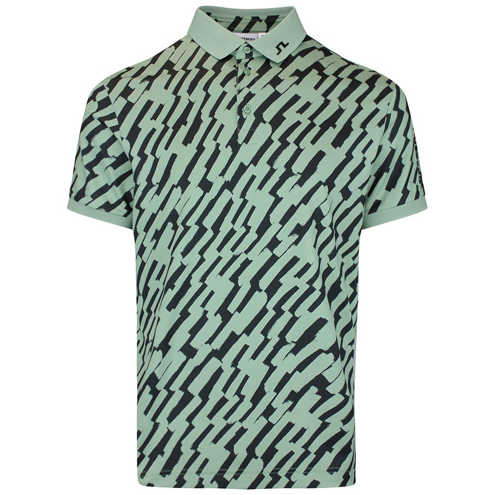J.Lindeberg Golf Shirt - Tour Tech Print Reg. Fit - Oak Green SS26
