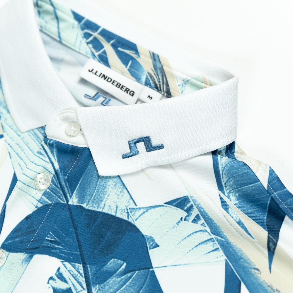 J.Lindeberg Golf Shirt - Tour Tech Print Reg. Fit - P. Skylight SS26