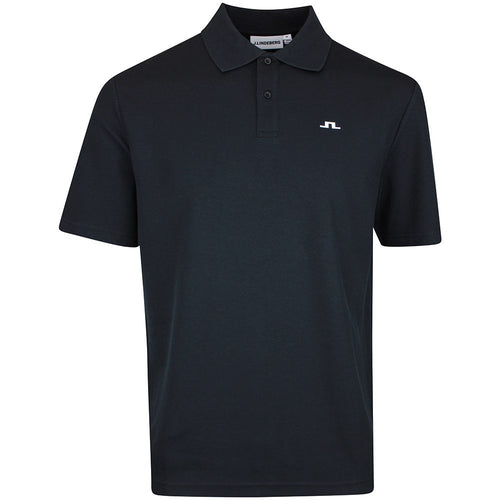 J.Lindeberg Golf Shirt - Trond Regular Fit Pique - Black SS26