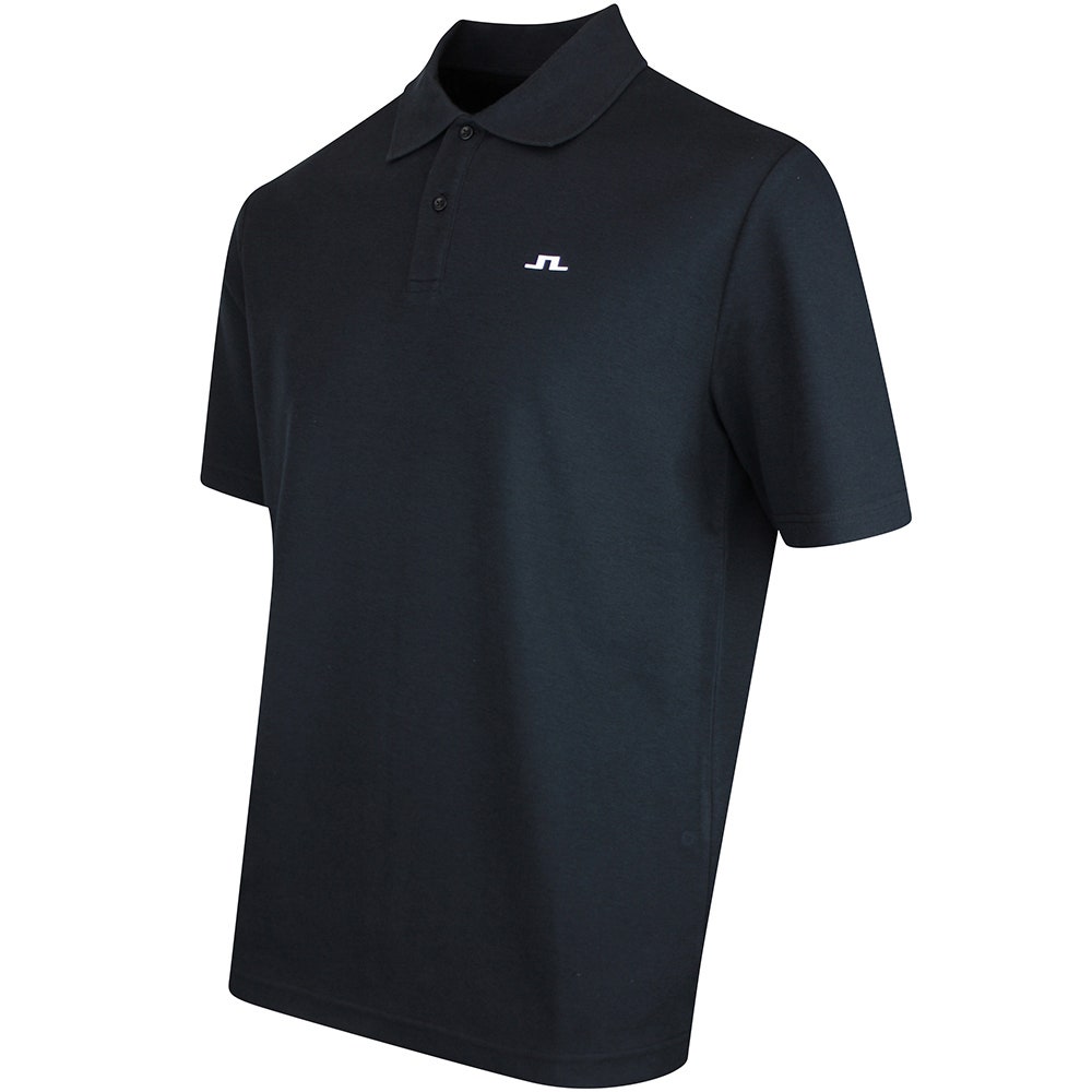 J.Lindeberg Golf Shirt - Trond Regular Fit Pique - Black SS26