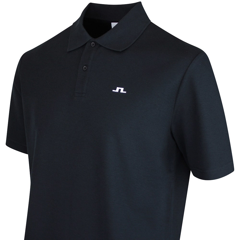 J.Lindeberg Golf Shirt - Trond Regular Fit Pique - Black SS26