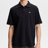 J.Lindeberg Golf Shirt - Trond Regular Fit Pique - Black SS26