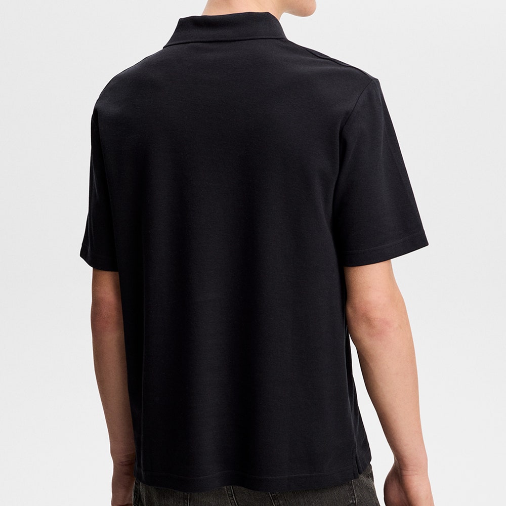 J.Lindeberg Golf Shirt - Trond Regular Fit Pique - Black SS26