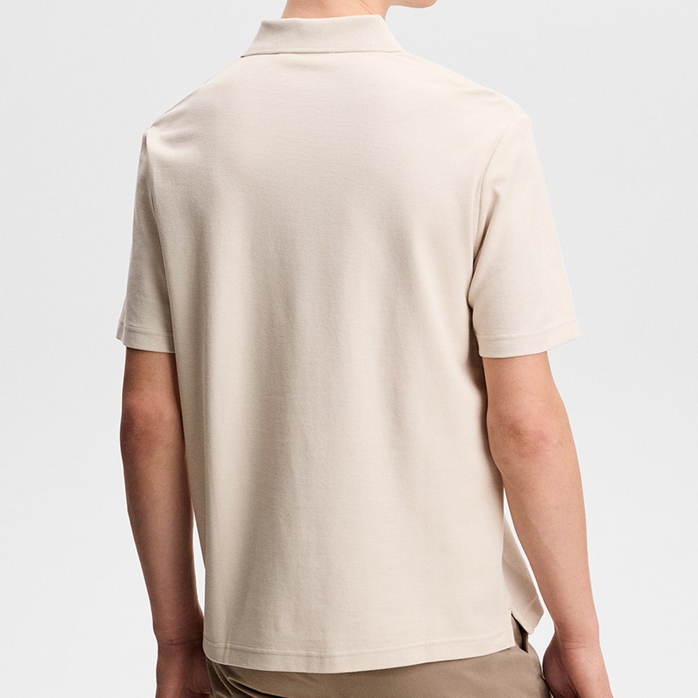 J.Lindeberg Golf Shirt - Trond Regular Fit Pique - Moonbeam SS26