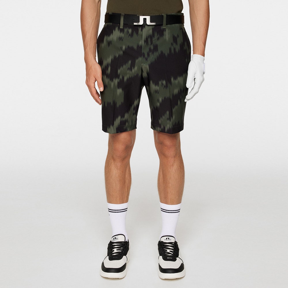 J.Lindeberg Golf Shorts - Eloy Print - Warp Forest AW25