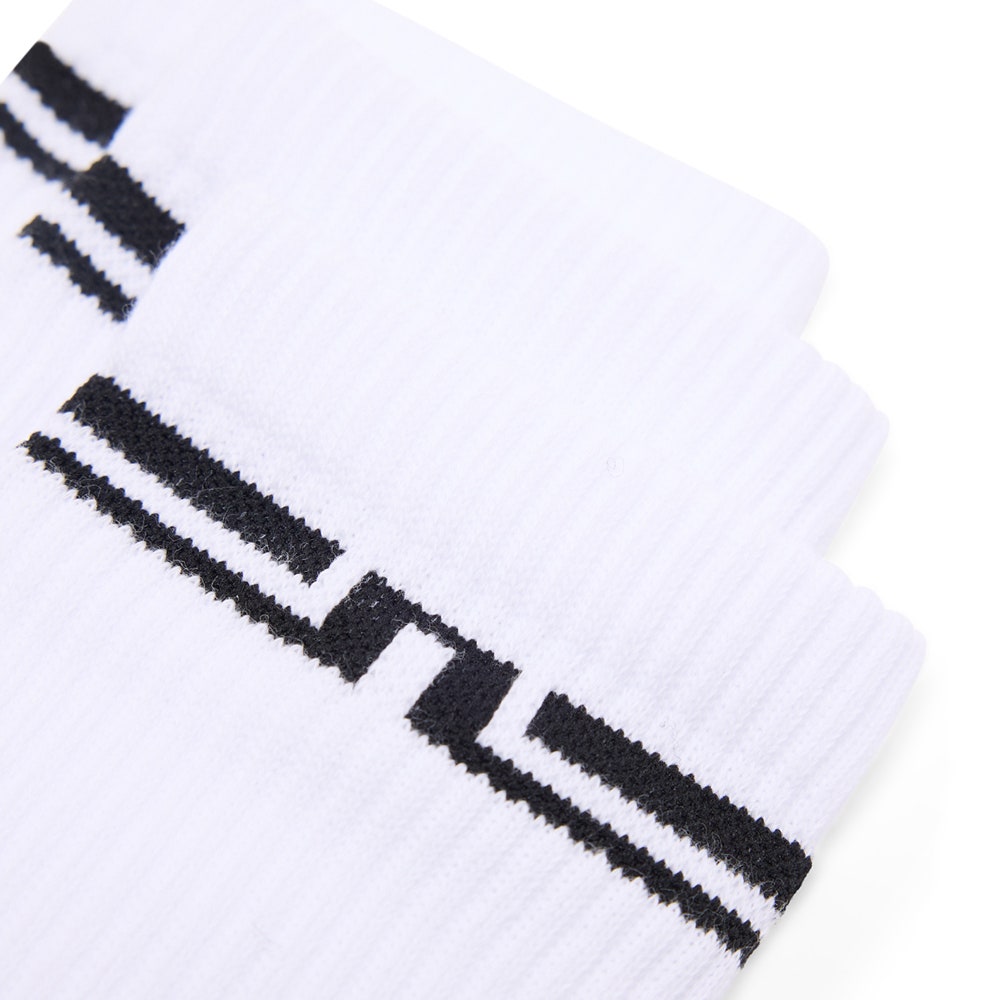 J.Lindeberg Golf Socks - Johnson Crew Length - 3 Pack White SS26