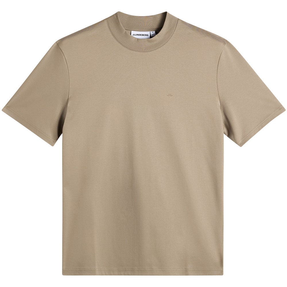 J.Lindeberg Golf T-Shirt - Ace Mock Neck Tee - Brindle AW26