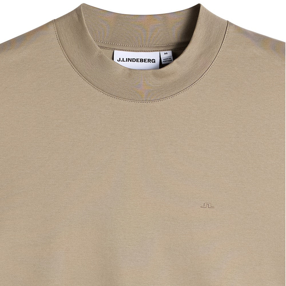 J.Lindeberg Golf T-Shirt - Ace Mock Neck Tee - Brindle AW26