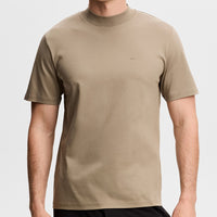 J.Lindeberg Golf T-Shirt - Ace Mock Neck Tee - Brindle AW26