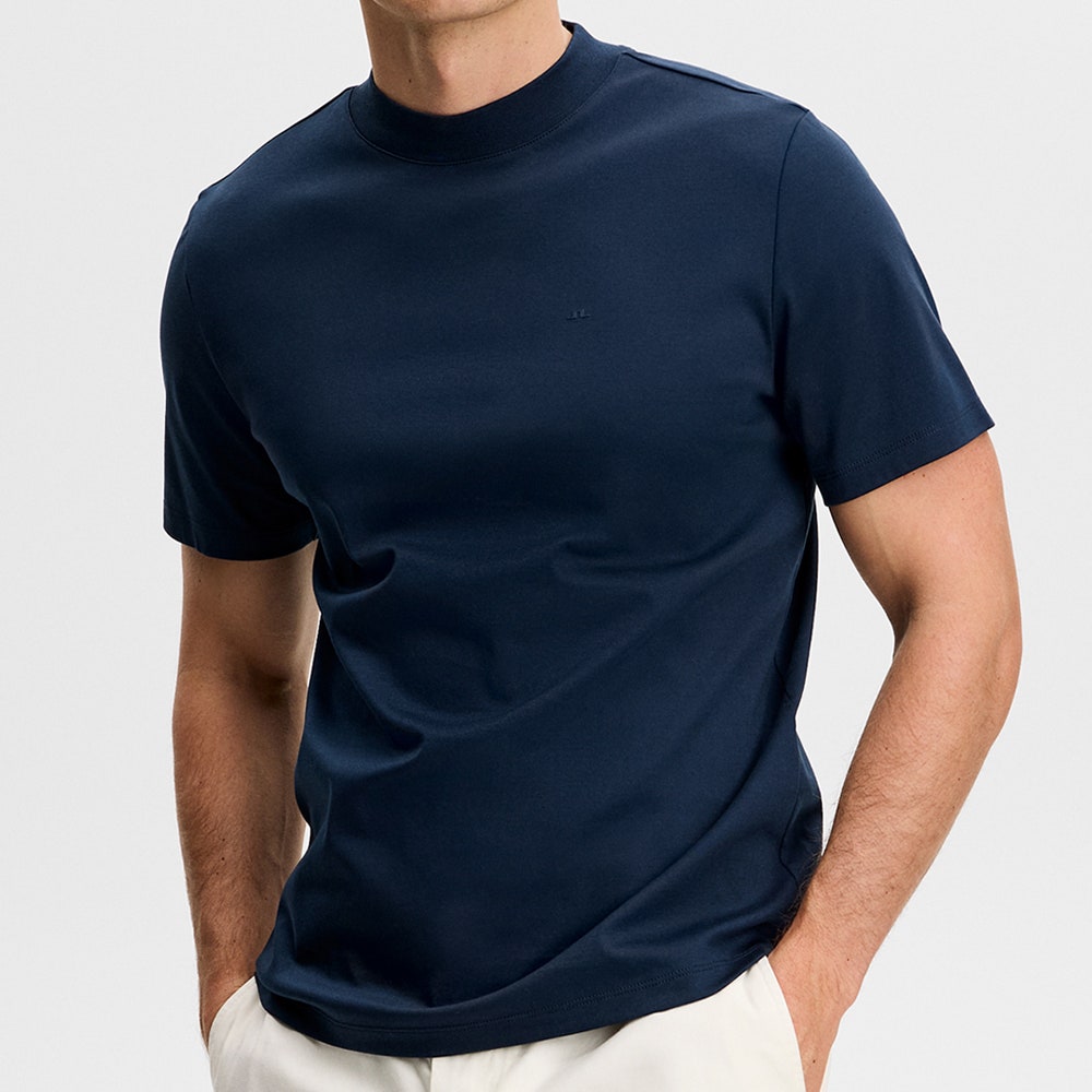 J.Lindeberg Golf T-Shirt - Ace Mock Neck Tee - JL Navy SS26