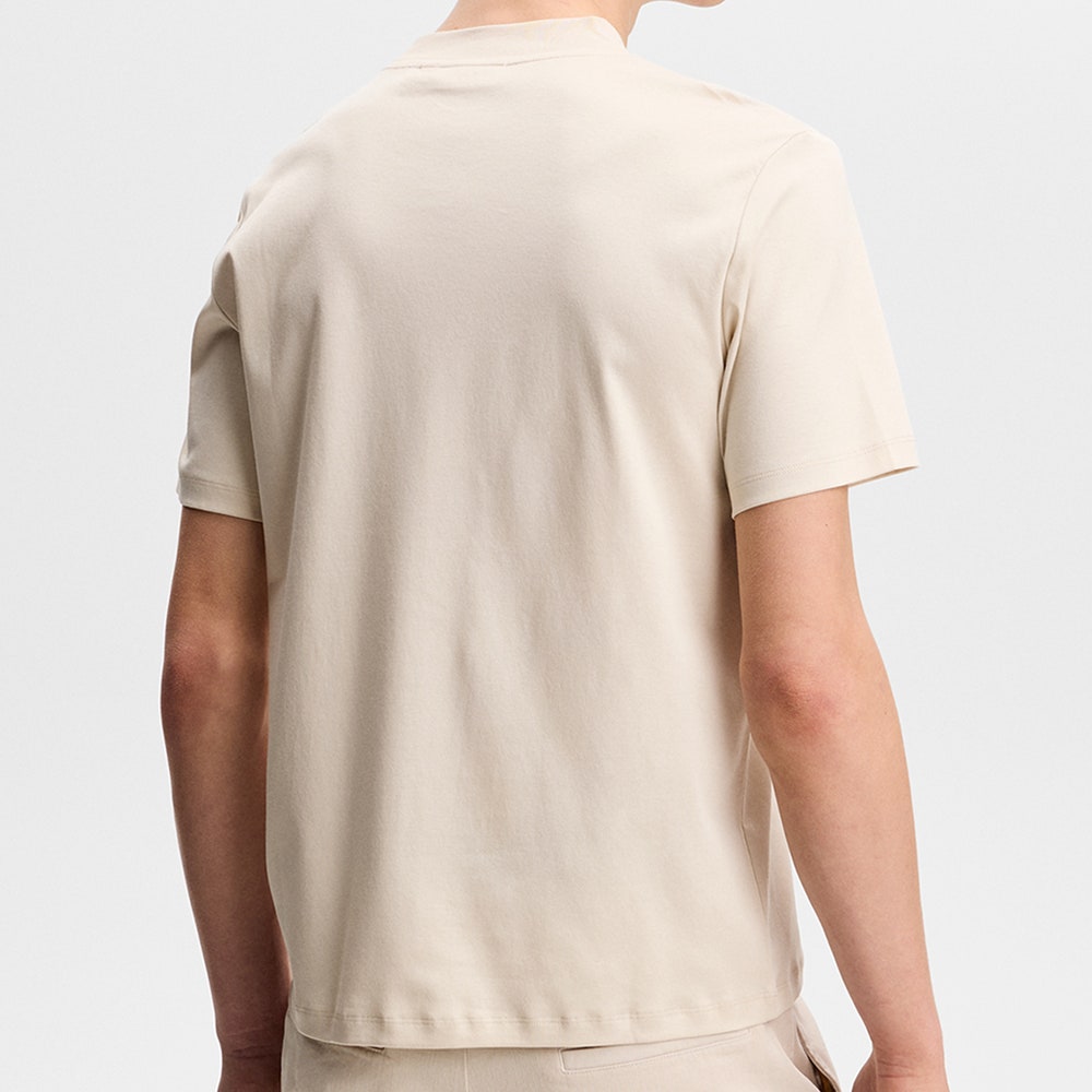 J.Lindeberg Golf T-Shirt - Ace Mock Neck Tee - Moonbeam SS26