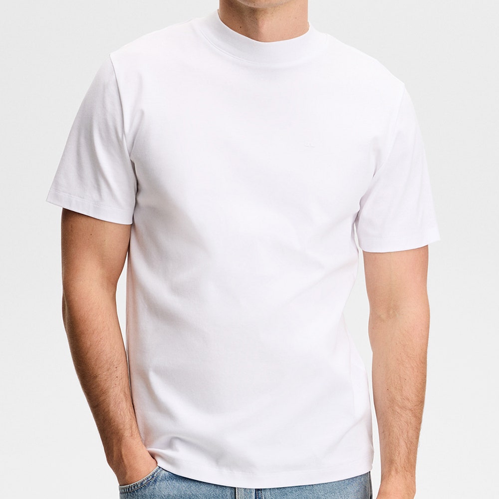 J.Lindeberg Golf T-Shirt - Ace Mock Neck Tee - White AW26