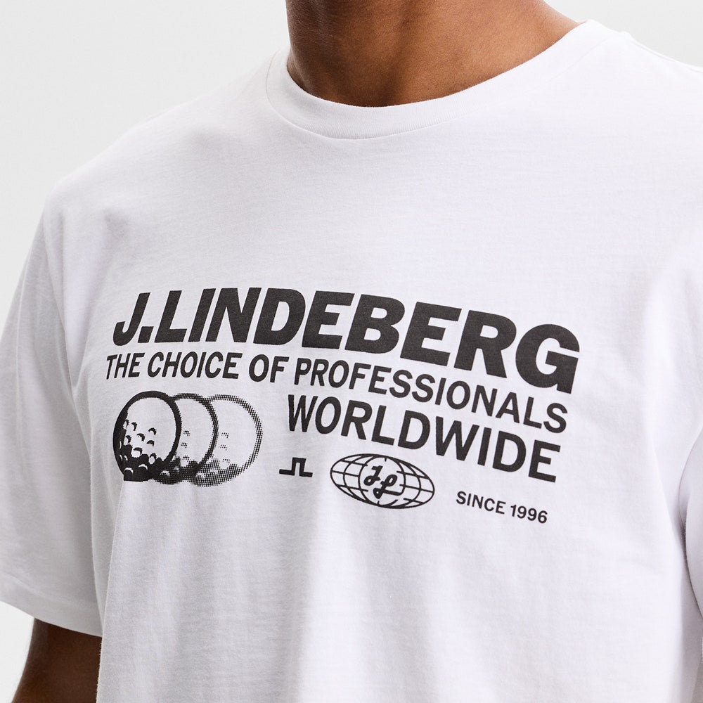 J.Lindeberg Golf T-Shirt - Alpha Pro Graphic Tee - White AW26