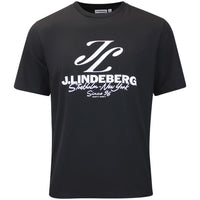J.Lindeberg Golf T-Shirt - Alpha Stockholm Graphic Tee - Black AW26