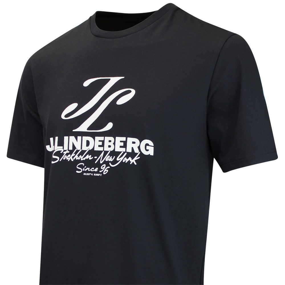 J.Lindeberg Golf T-Shirt - Alpha Stockholm Graphic Tee - Black AW26