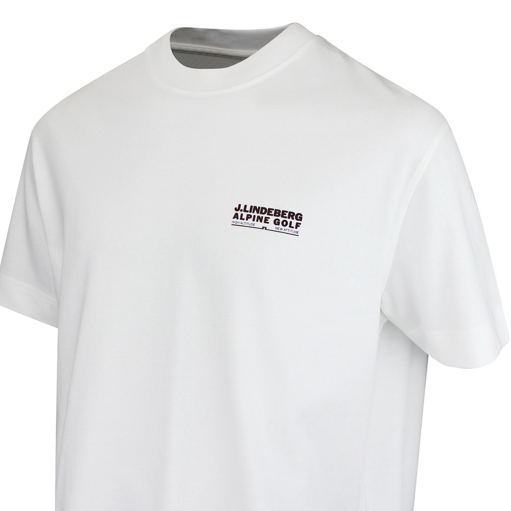 J.Lindeberg Golf T-Shirt - Bennett Heavy Tee - White AW26