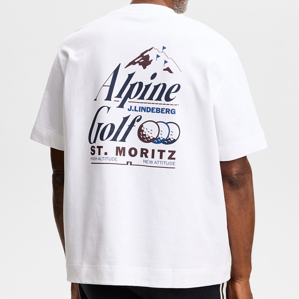 J.Lindeberg Golf T-Shirt - Bennett Heavy Tee - White AW26