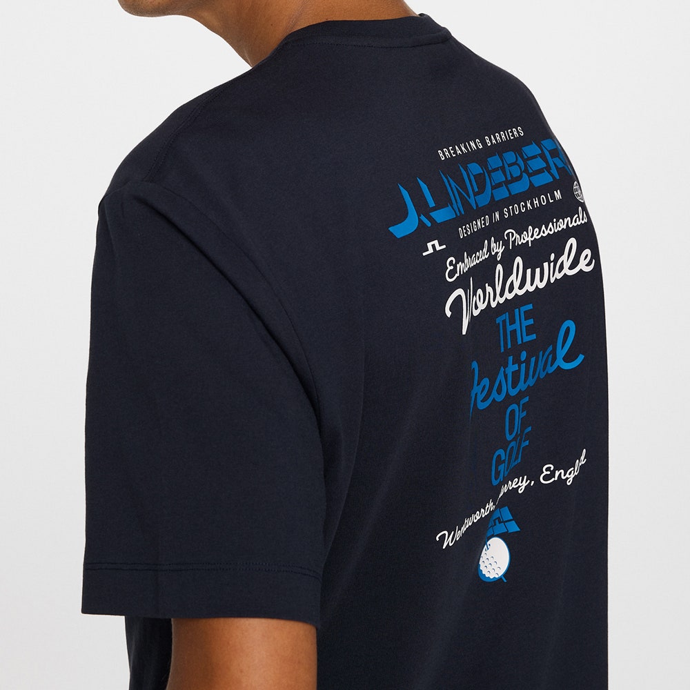 J.Lindeberg Golf T-Shirt - Billy Festival Tee DPWT - JL Navy AW25