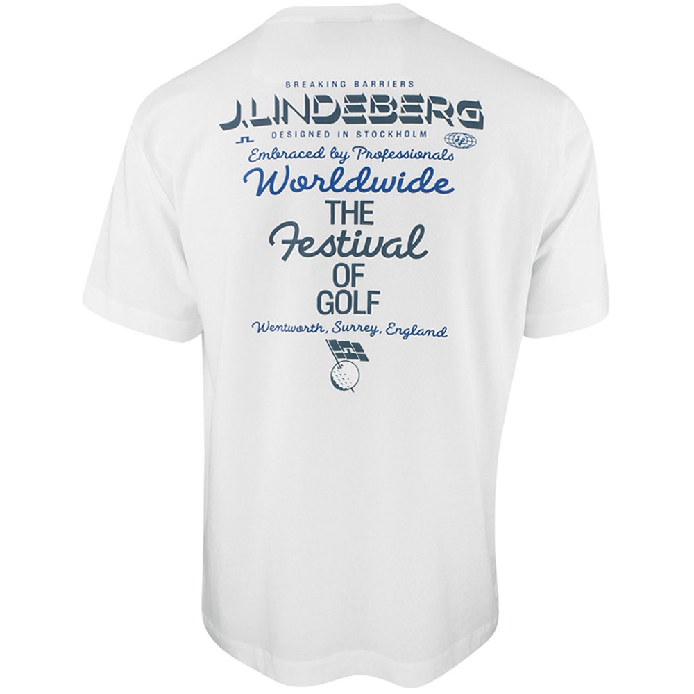 J.Lindeberg Golf T-Shirt - Billy Festival Tee DPWT - White AW25