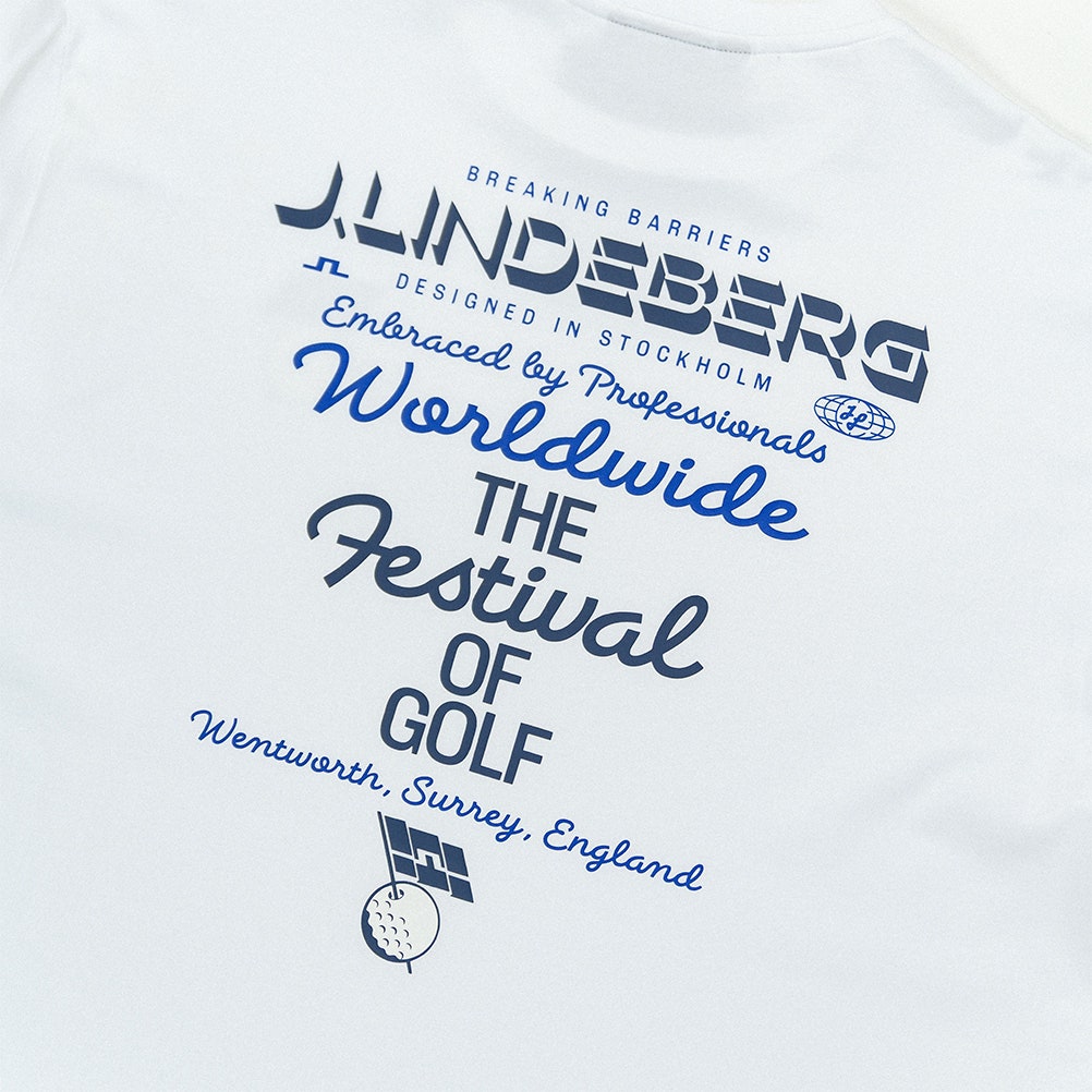 J.Lindeberg Golf T-Shirt - Billy Festival Tee DPWT - White AW25