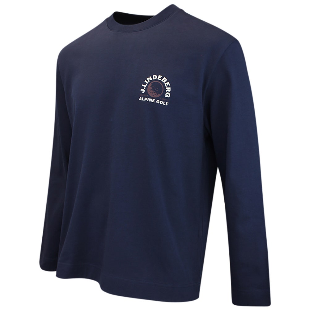 J.Lindeberg Golf T-Shirt - Walsh LS Print Tee - JL Navy AW26