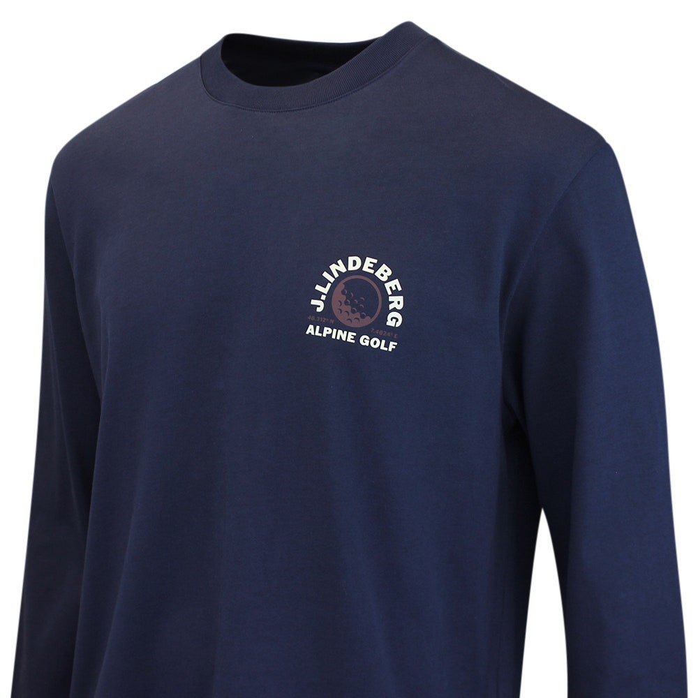J.Lindeberg Golf T-Shirt - Walsh LS Print Tee - JL Navy AW26