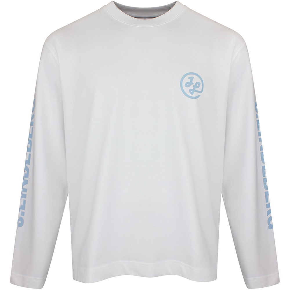 J.Lindeberg Golf T-Shirt - Walsh LS Print Tee - White SS26