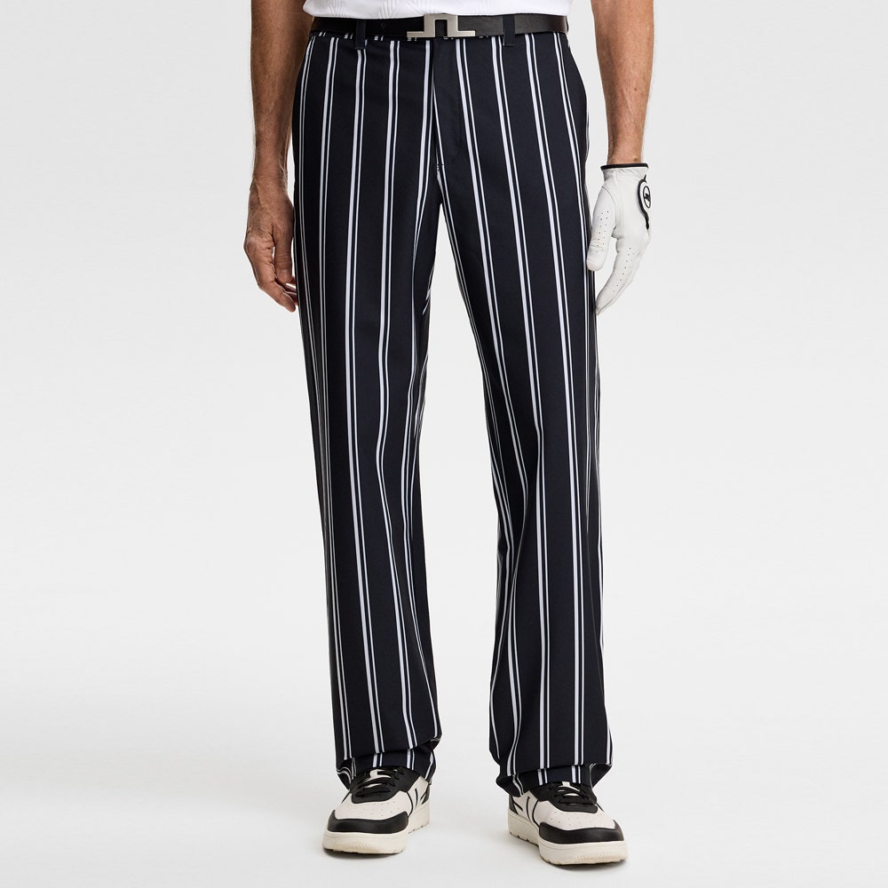 J.Lindeberg Golf Trousers - 30Y Devyn Stripe Pant - Black SH26