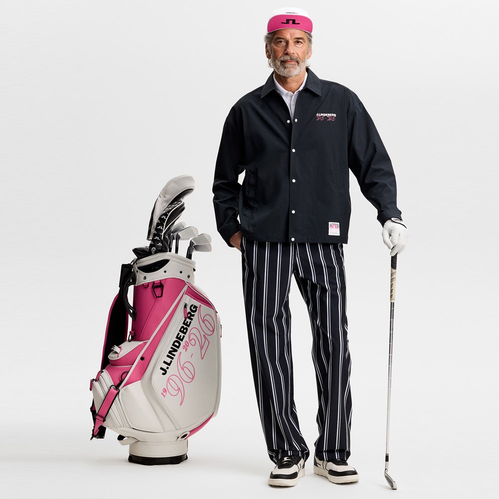 J.Lindeberg Golf Trousers - 30Y Devyn Stripe Pant - Black SH26