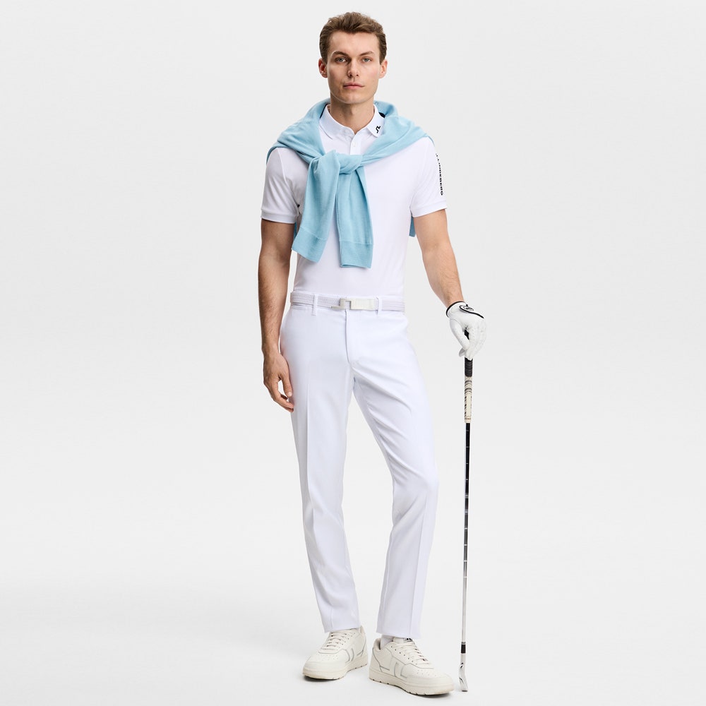 J.Lindeberg Golf Trousers - Ellott Slim Pant - White AW26