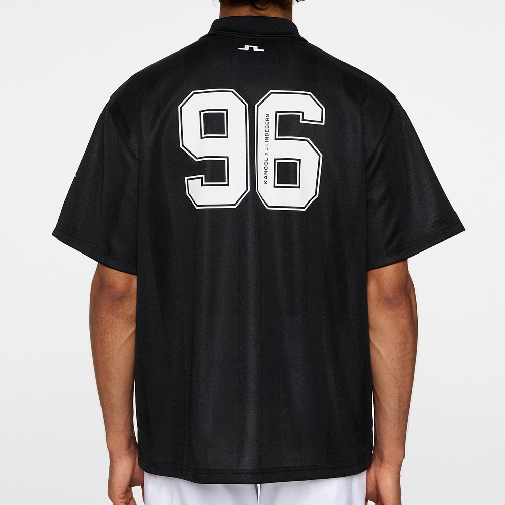 J.Lindeberg x Kangol Golf Shirt - Paul Ftbl Jersey - Black PF25