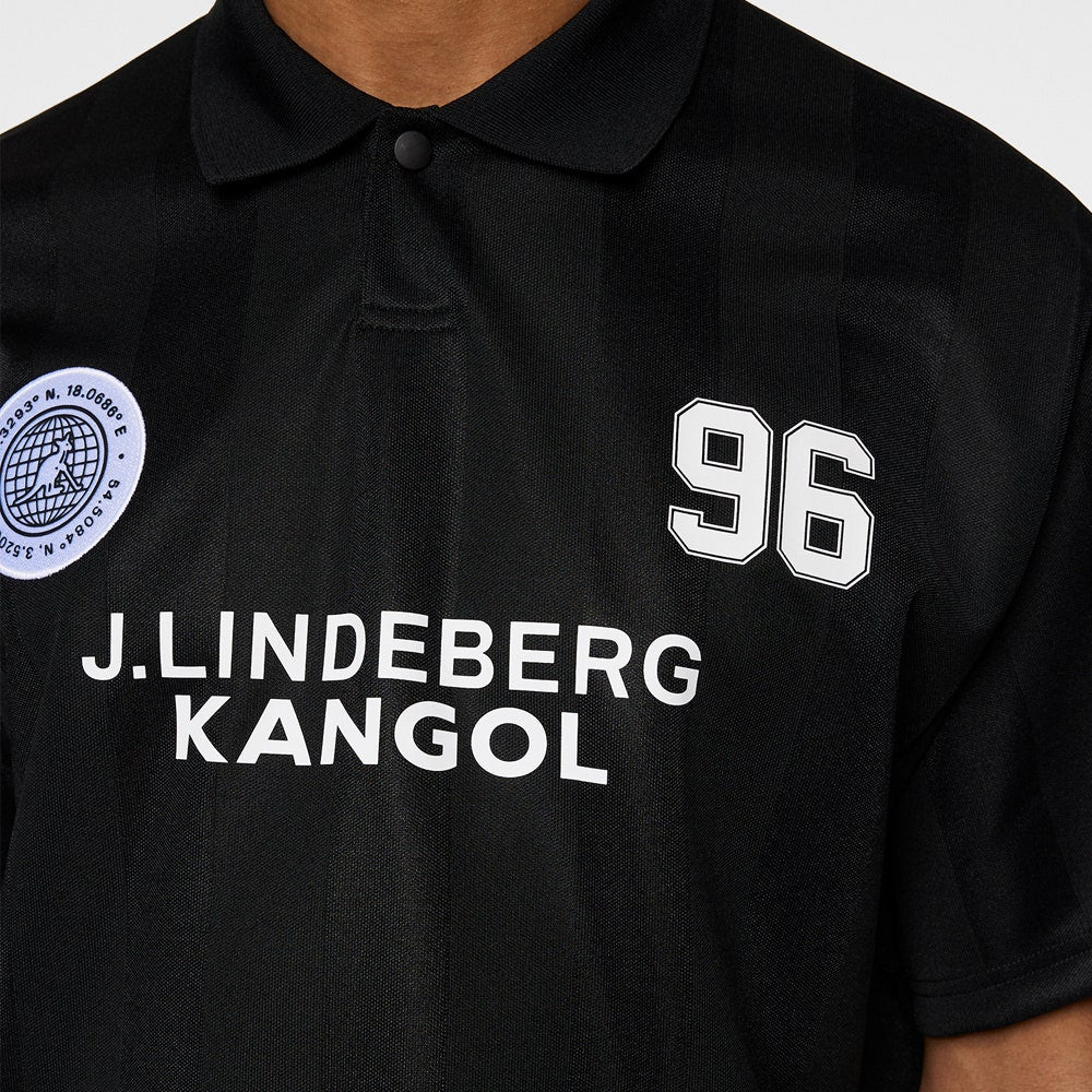J.Lindeberg x Kangol Golf Shirt - Paul Ftbl Jersey - Black PF25