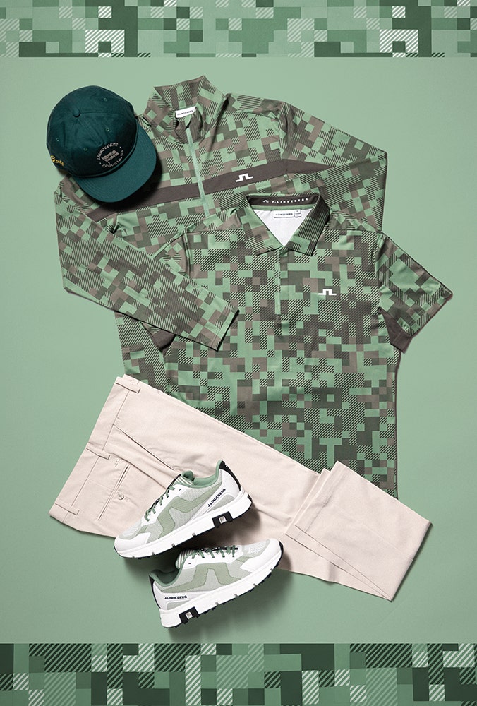 Viktor Hovland - J.Lindeberg Green Digital Print Polo - Masters 2026
