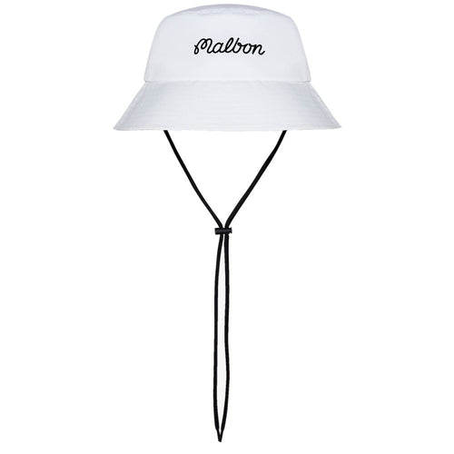 Malbon Golf Hat - Script Logo Bucket - White FA25