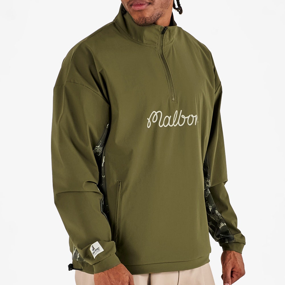 Malbon Golf Jacket - Tour Divot Camo Performance QZ - Bark Camo SS26