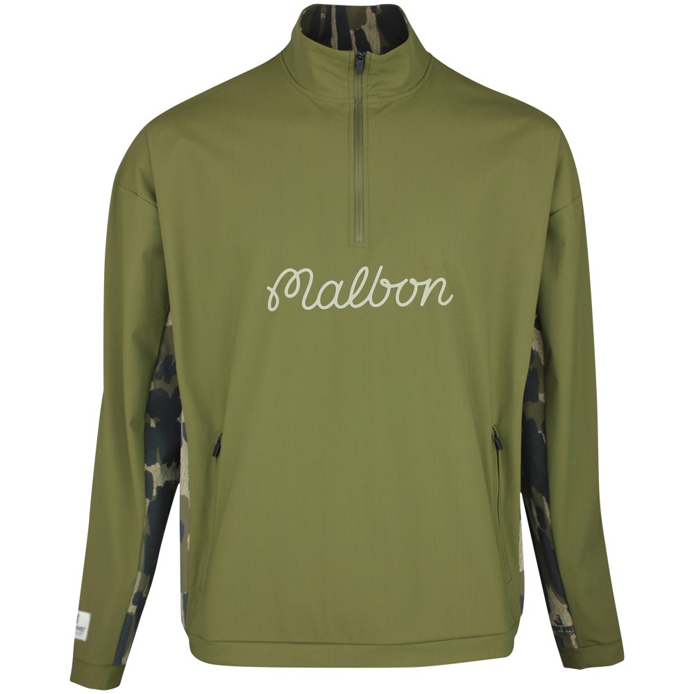 Malbon Golf Jacket - Tour Divot Camo Performance QZ - Bark Camo SS26