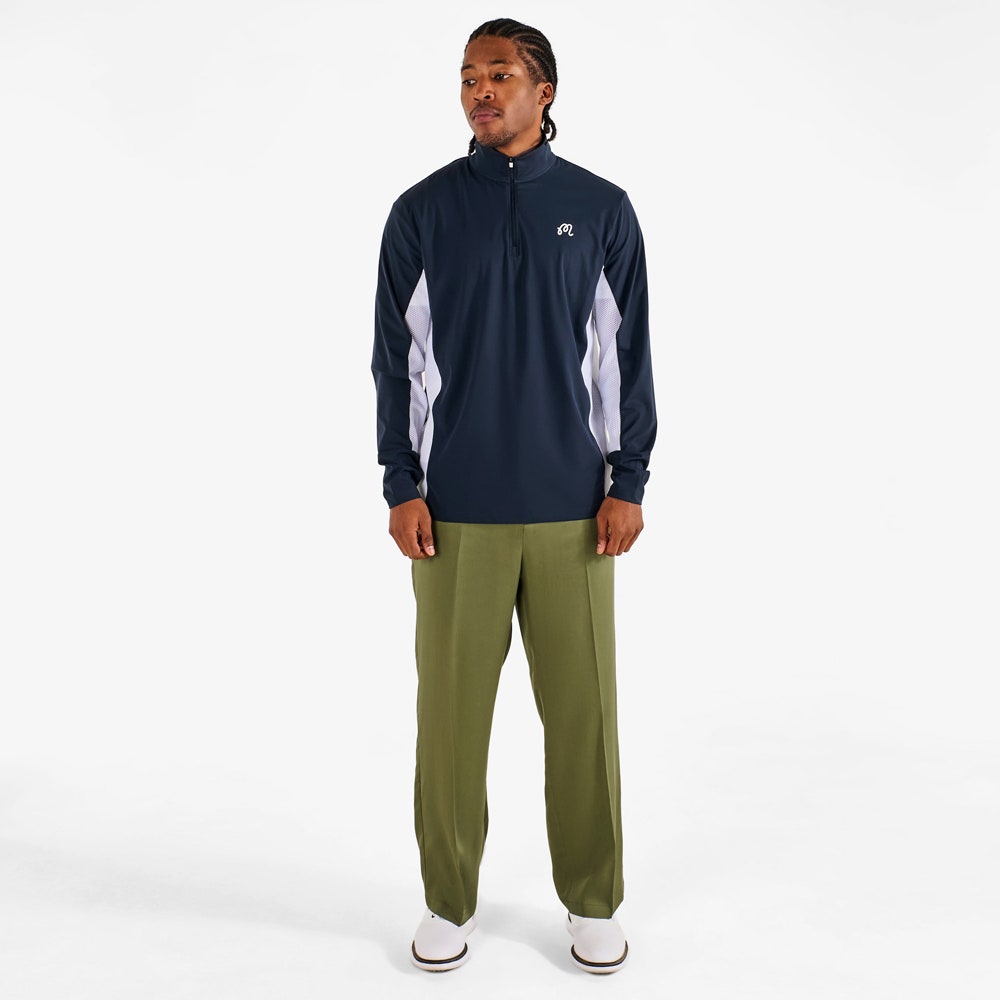 Malbon Golf Jumper - Santiago Mid Layer - Midnight - White SS26