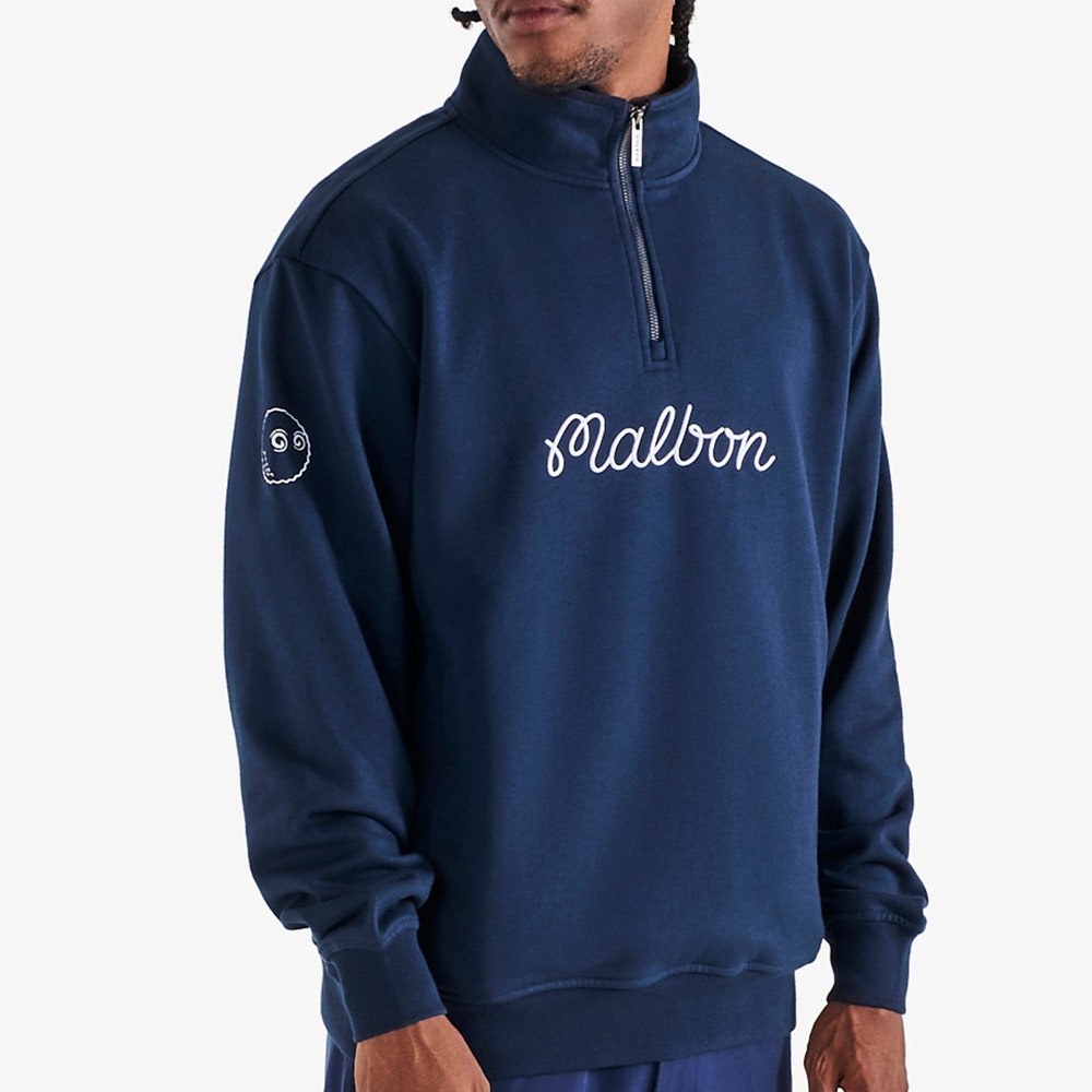 Malbon Golf Pullover - Collegiate Sweatshirt - Navy SS26