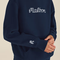 Malbon Golf Pullover - Fesque Hoodie - Navy FA25