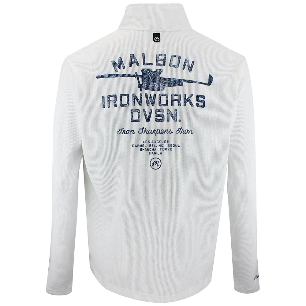 Malbon Golf Pullover - Flyer Ironworks QZ - White FA26